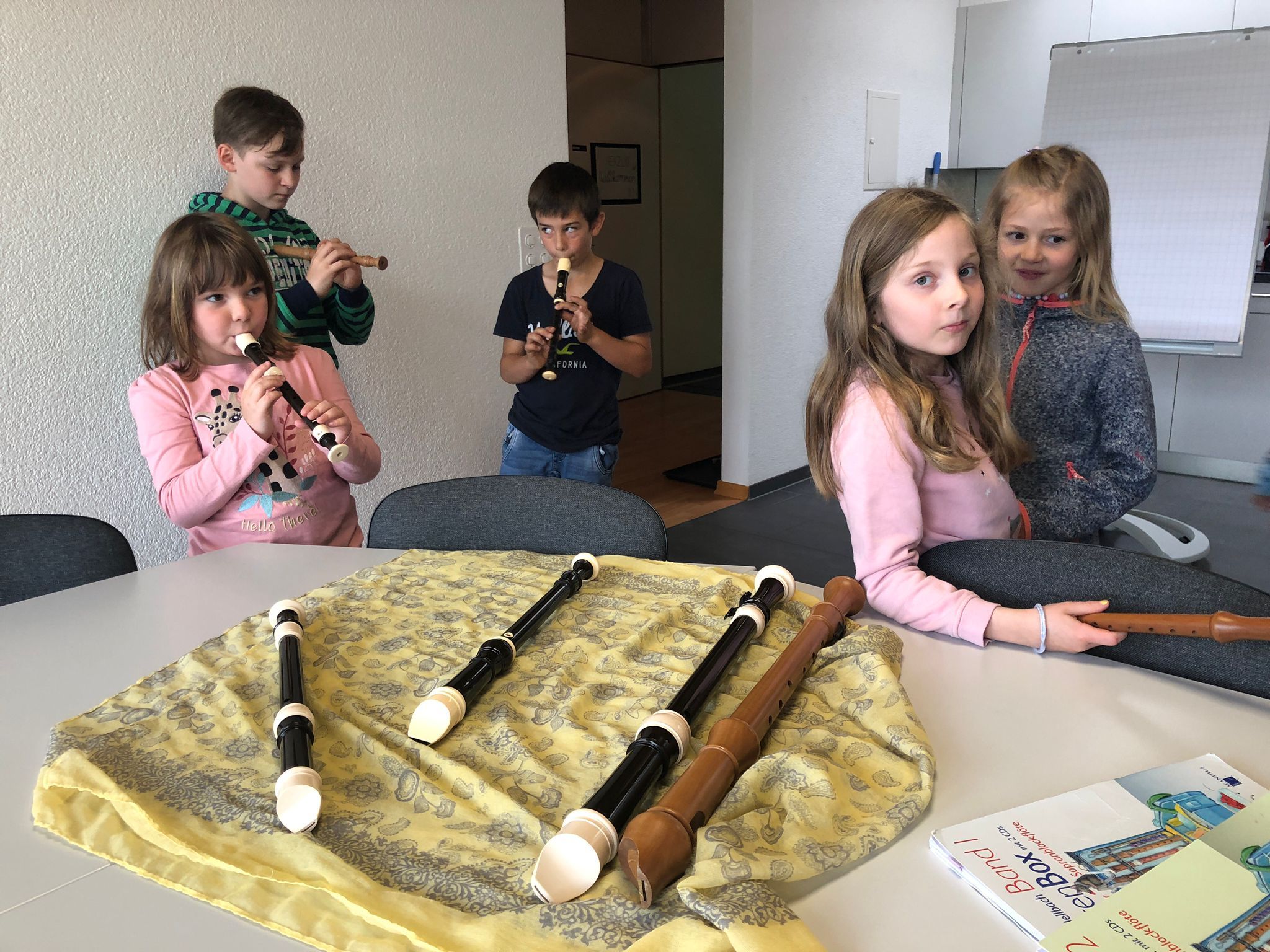 Schule_Holderbank_Instrumentenvorstellung_Gruppe_Floeten